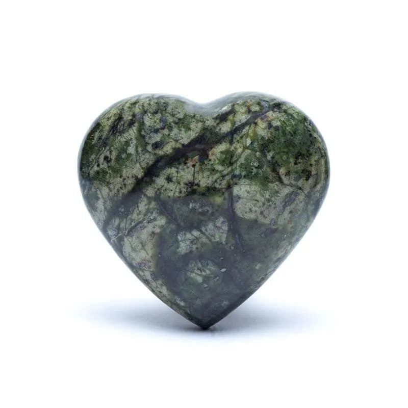 Grøn serpentin hjerte - 5 x 4,5 x 2,5 cm 1