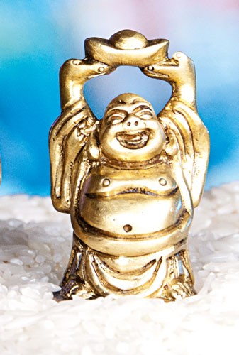 Happy Buddha i messing 1