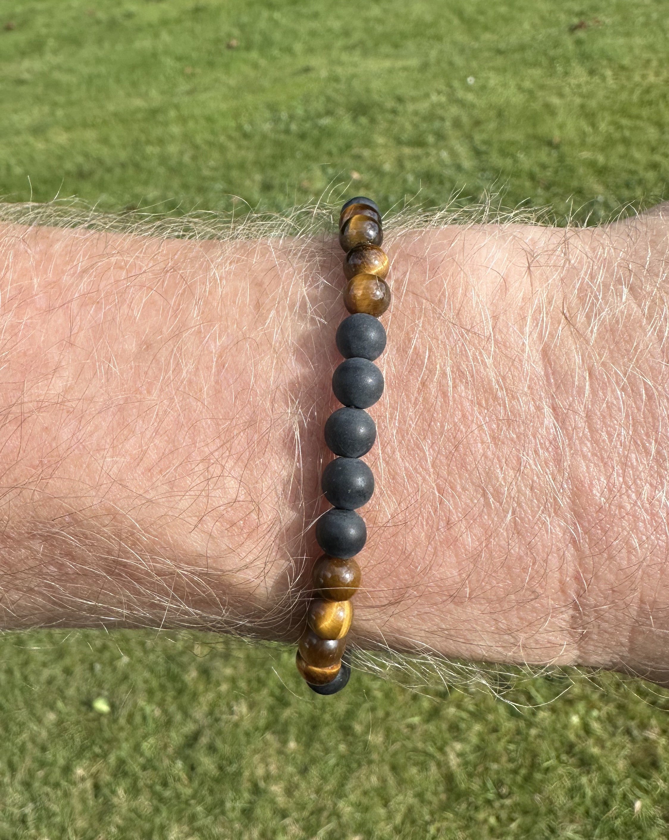 Herre armbånd onyx & tigerøje 3