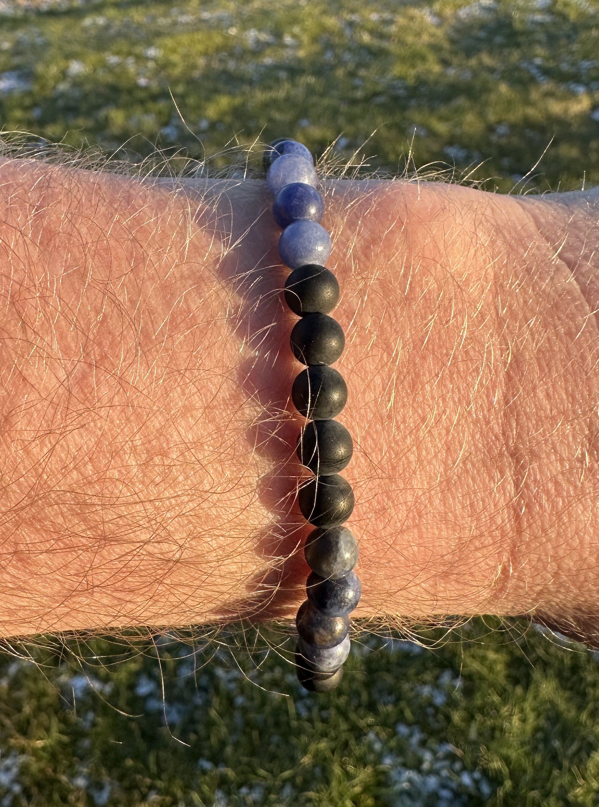 Herre armbånd sodalit og onyx 1