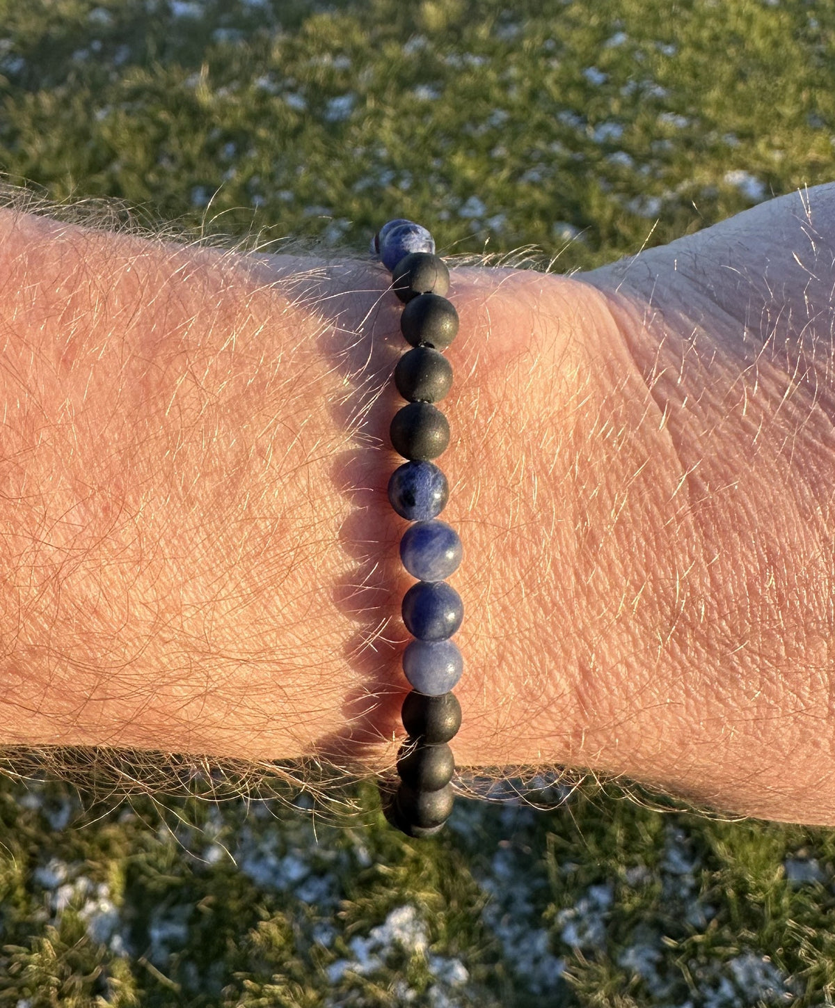 Herre armbånd sodalit og onyx 2