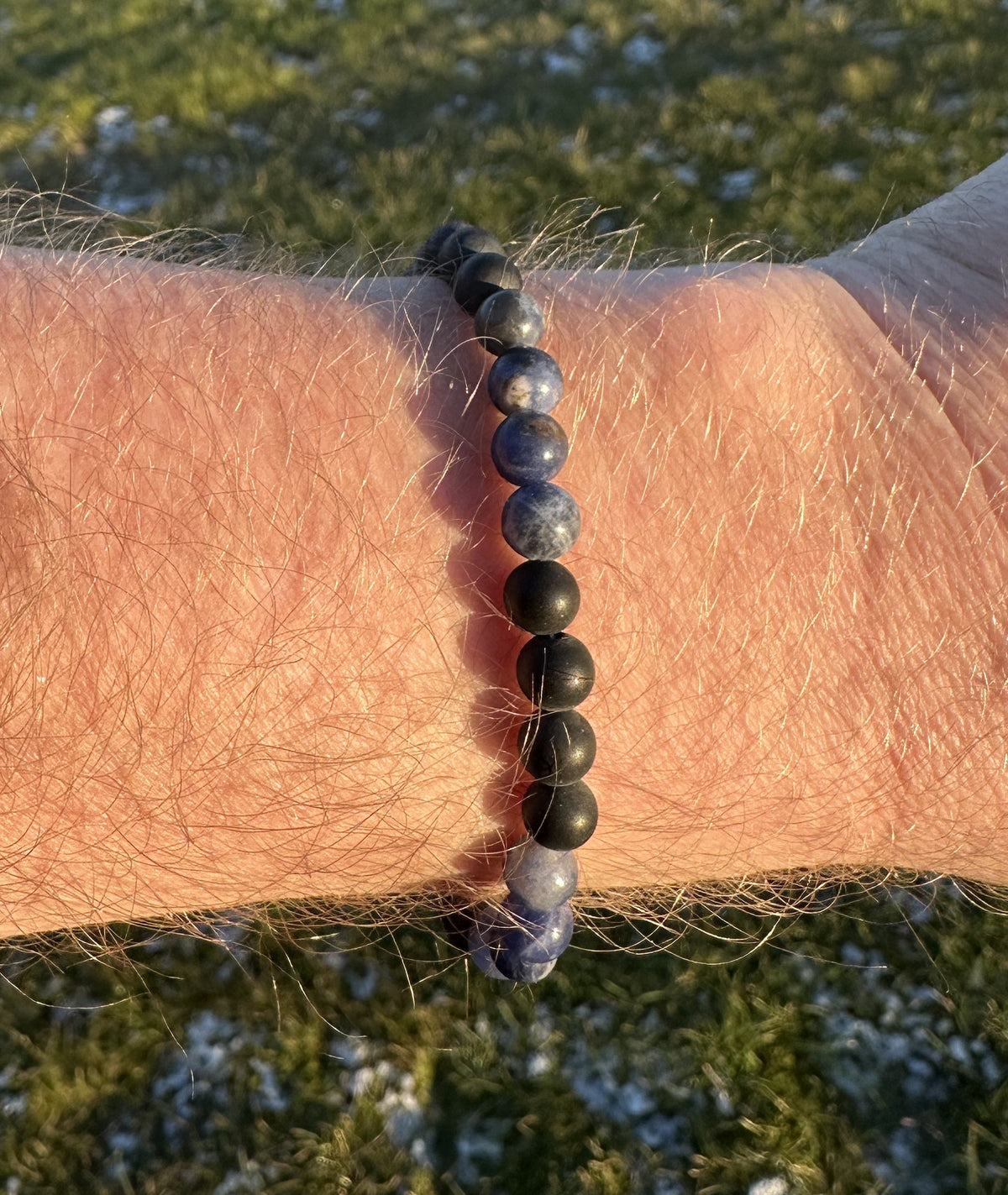 Herre armbånd sodalit og onyx 3