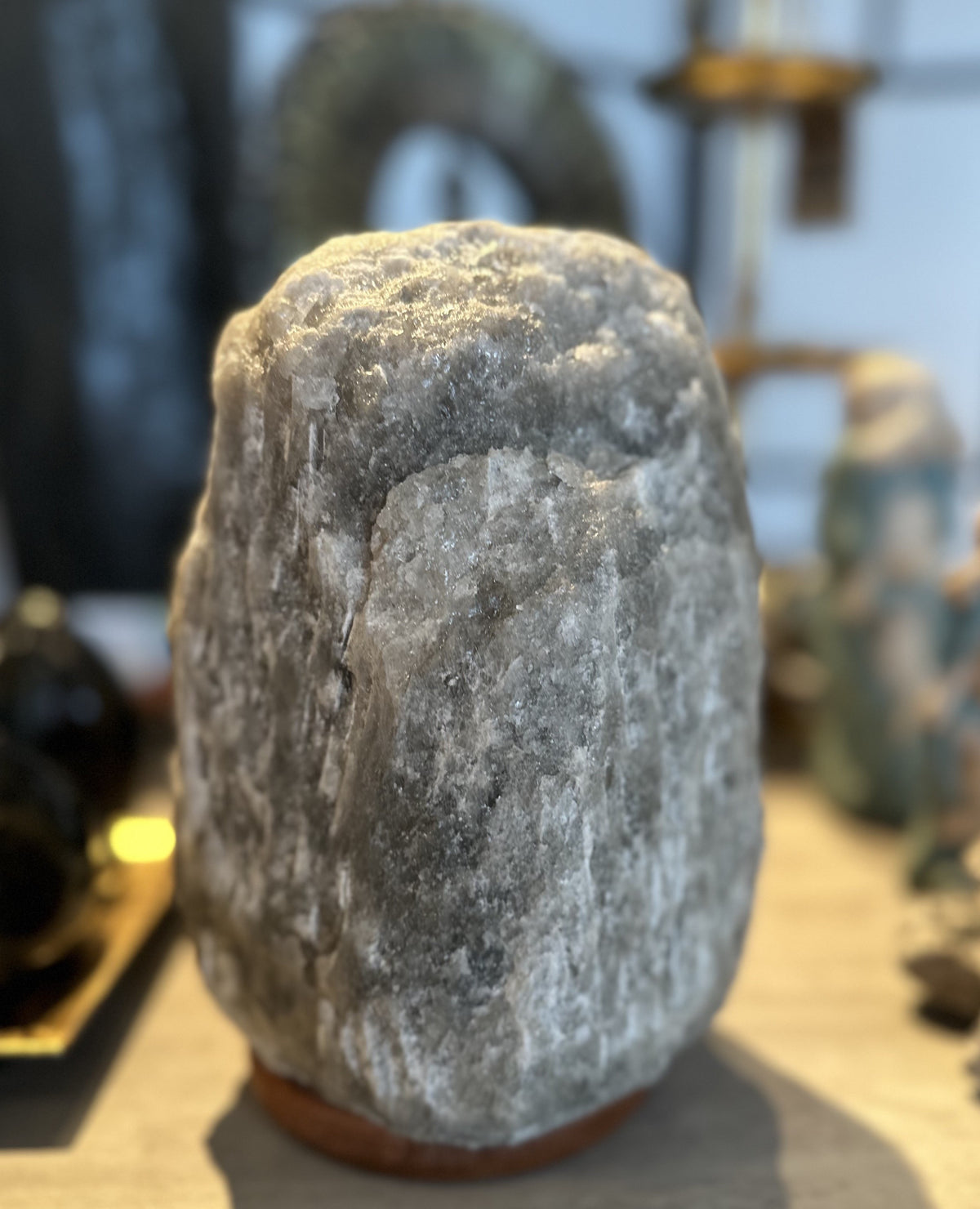Himalaya salt lampe grå - L 2