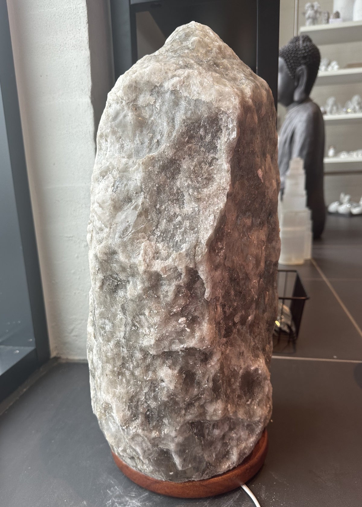 Himalaya salt lampe grå - XXXL 3
