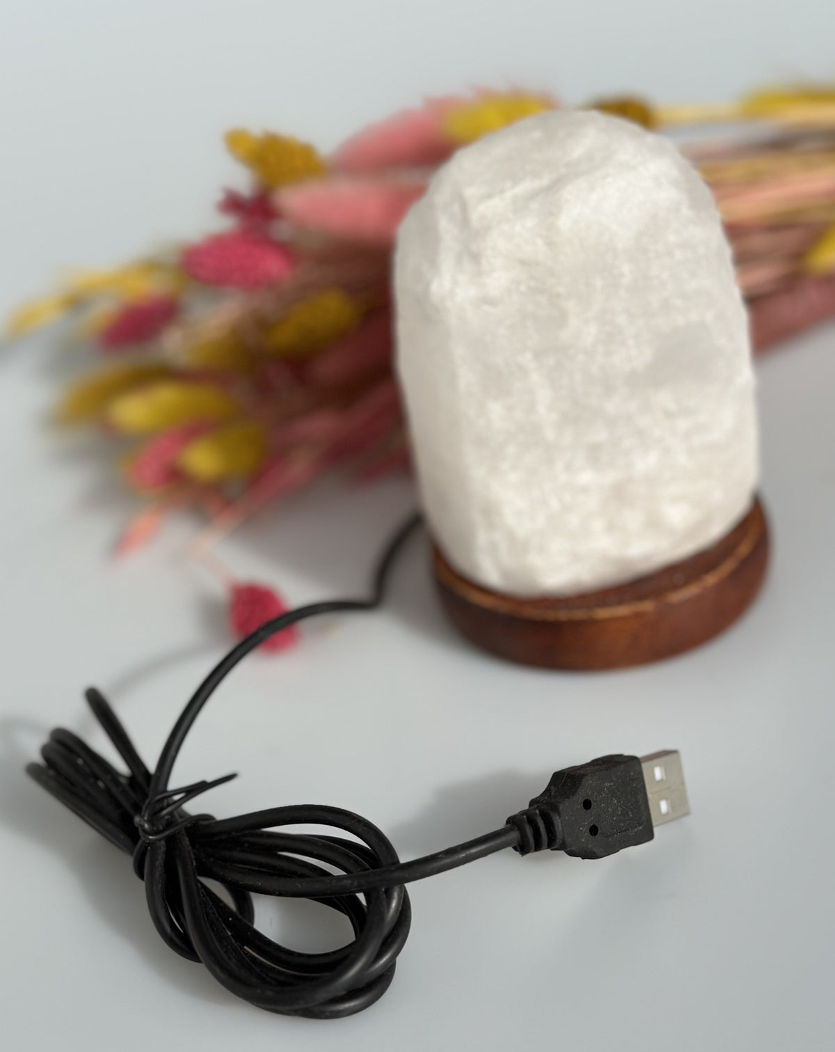 Himalaya salt lampe USB - hvid 3
