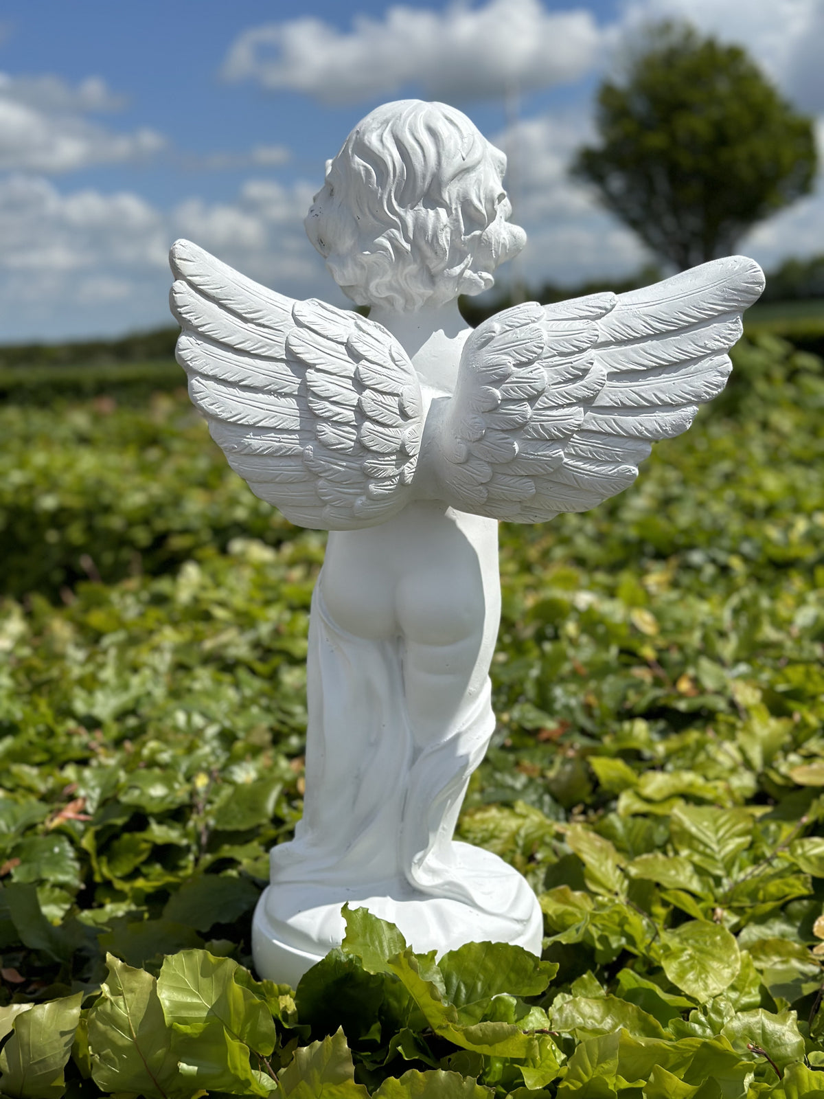 Engel m. blomsterranke 70 cm 2