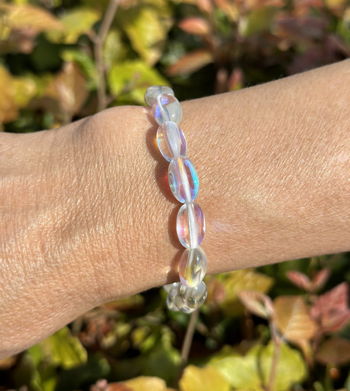 Hvid opalit armbånd 8 x 12 mm 1
