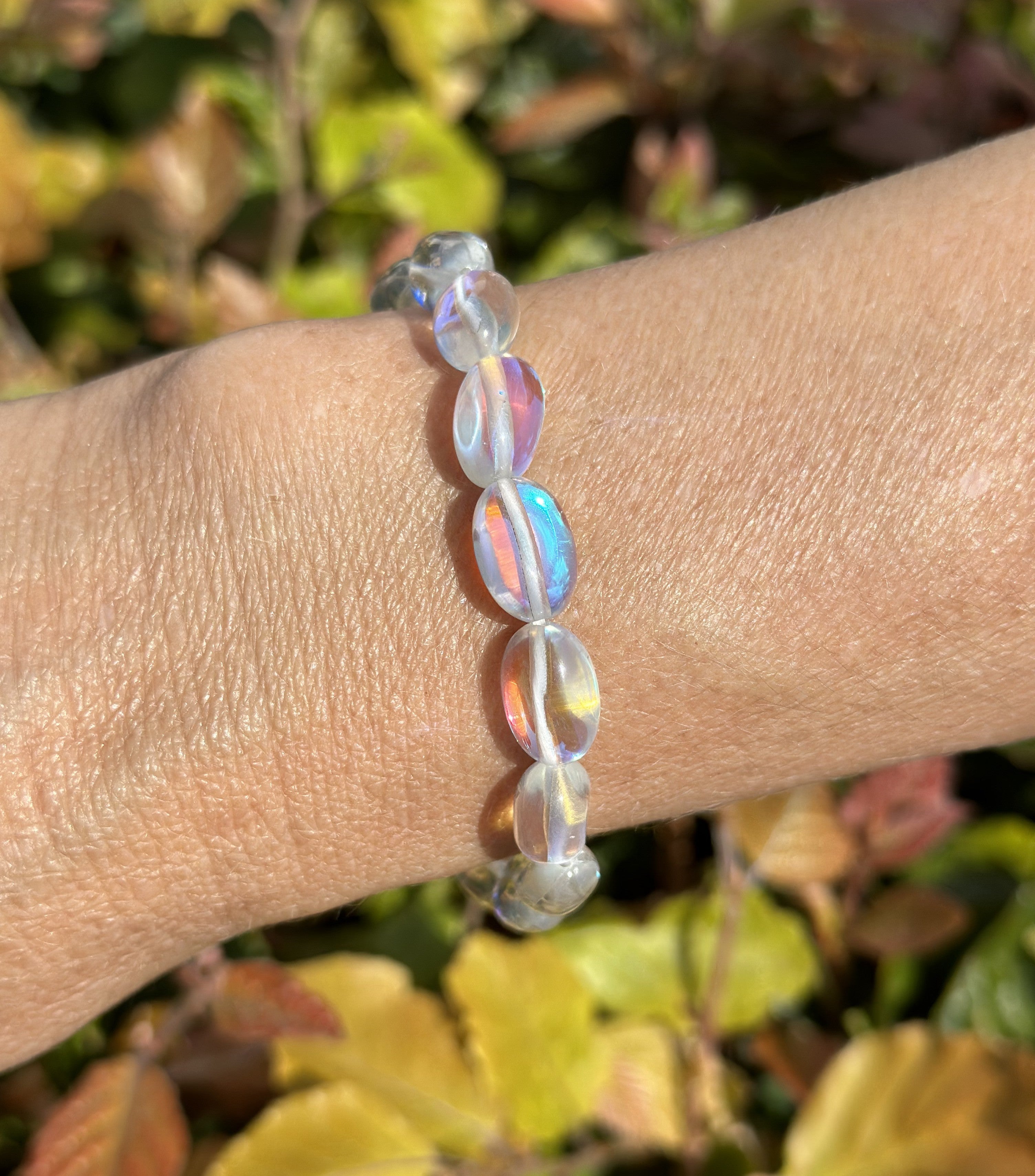 Hvid opalit armbånd 8 x 12 mm 3