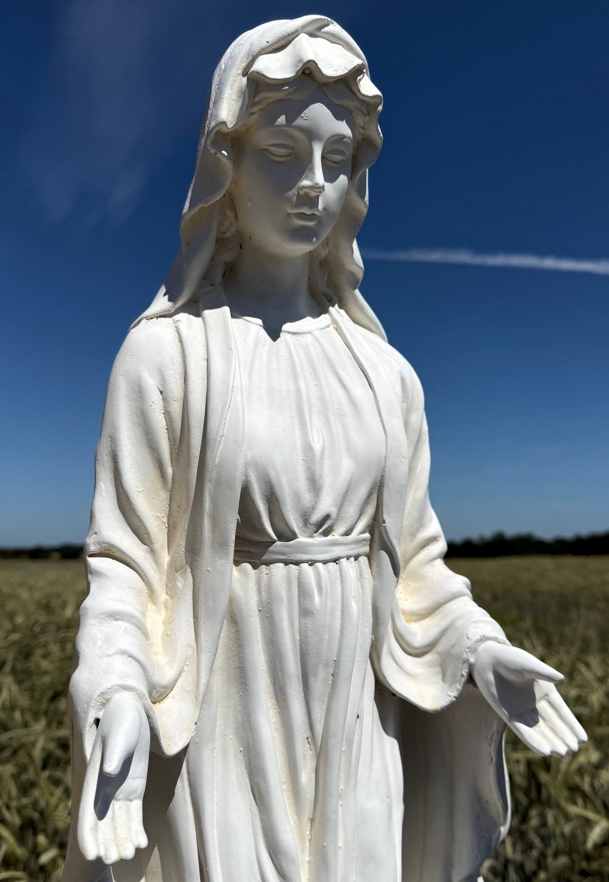 Jomfru Maria figur m. slange 1