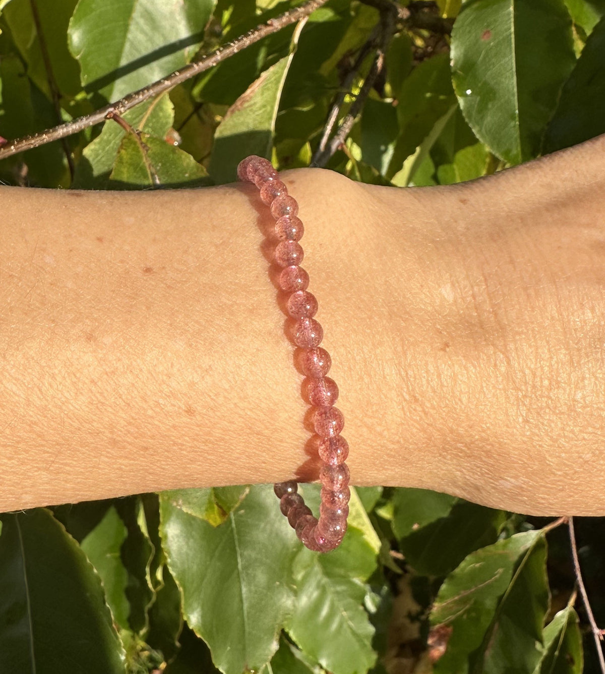 Jordbærkvarts armbånd - 5 mm 1