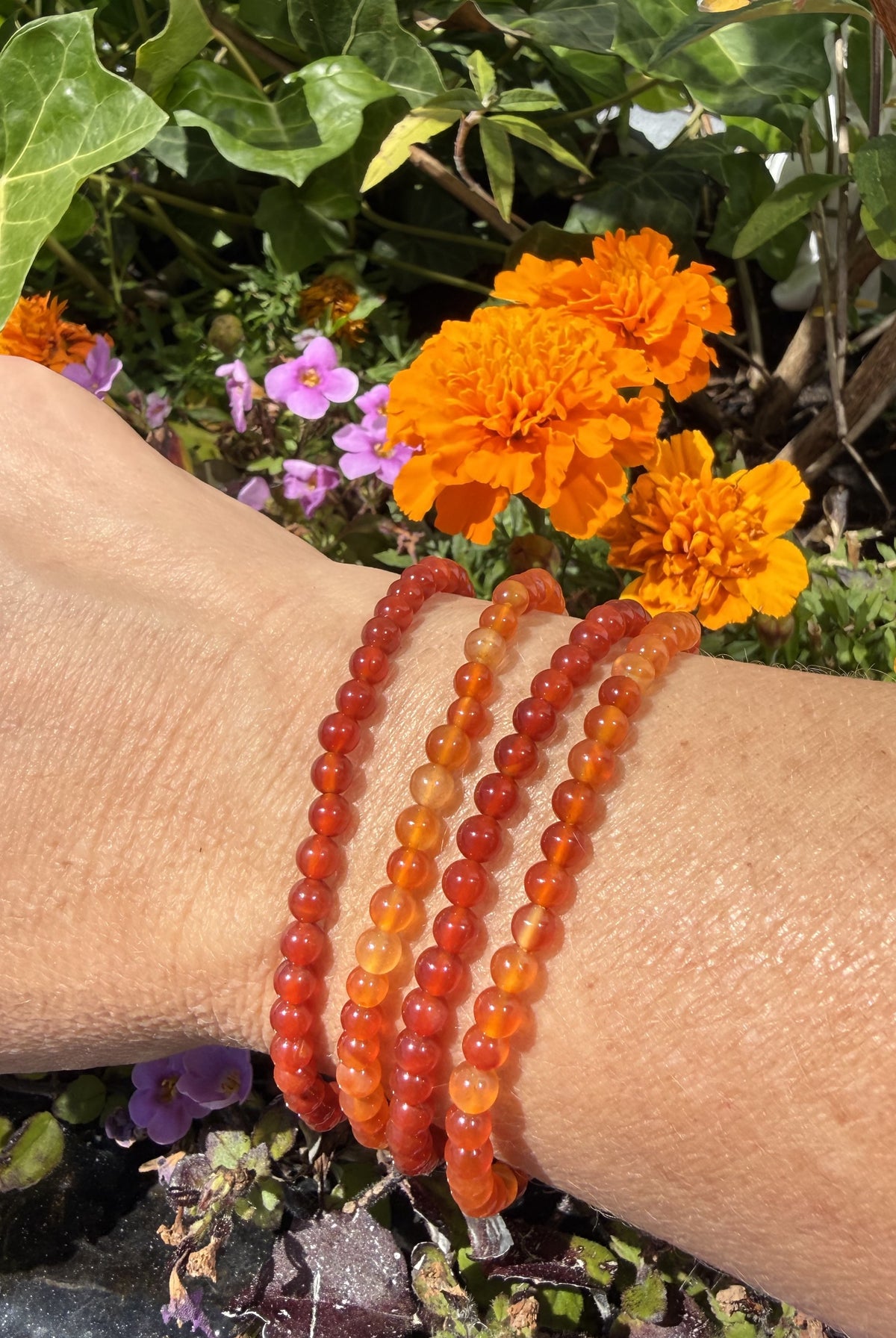 Karneol armbånd 4 mm 2