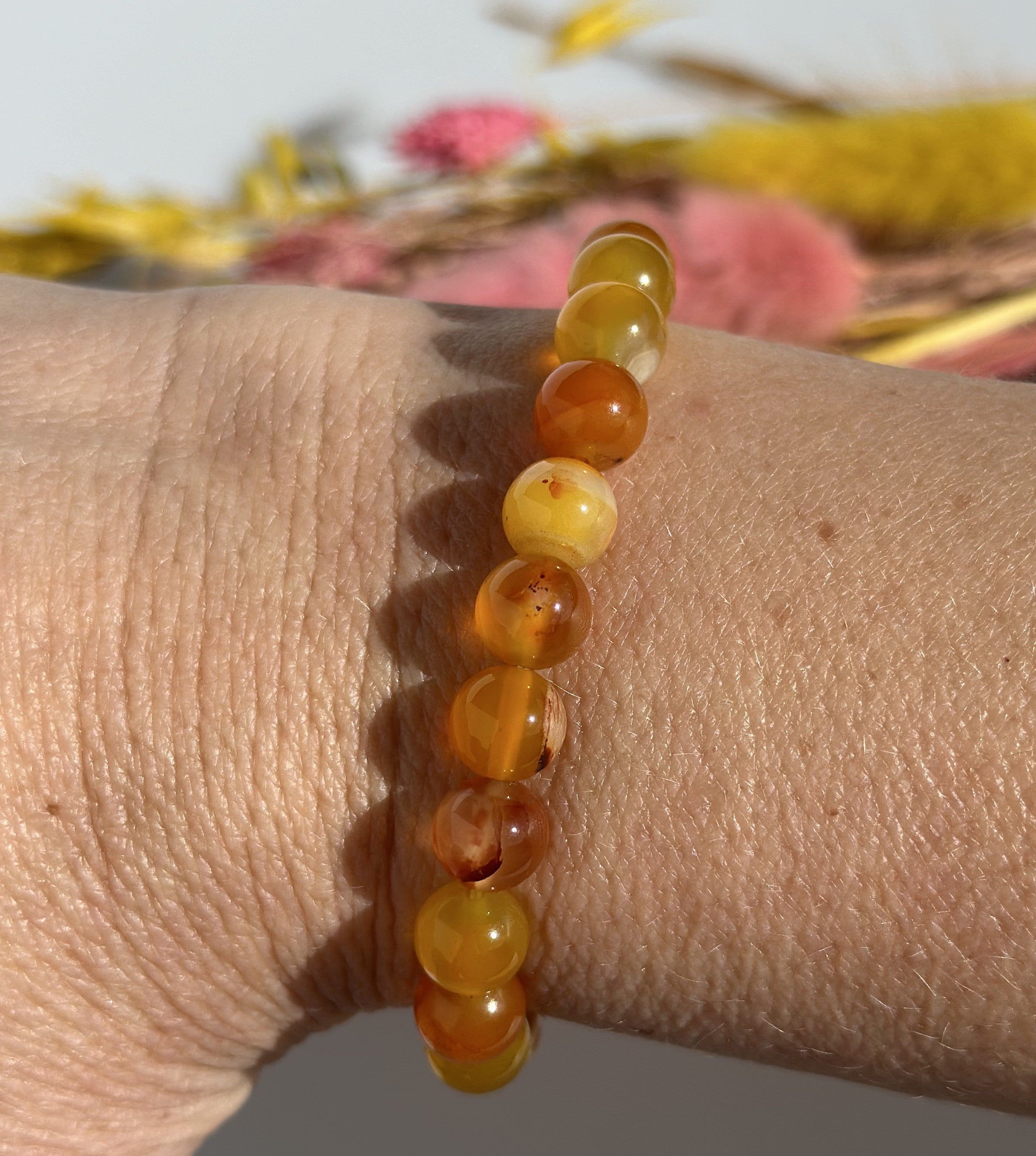 Karneol armbånd 8 mm 2