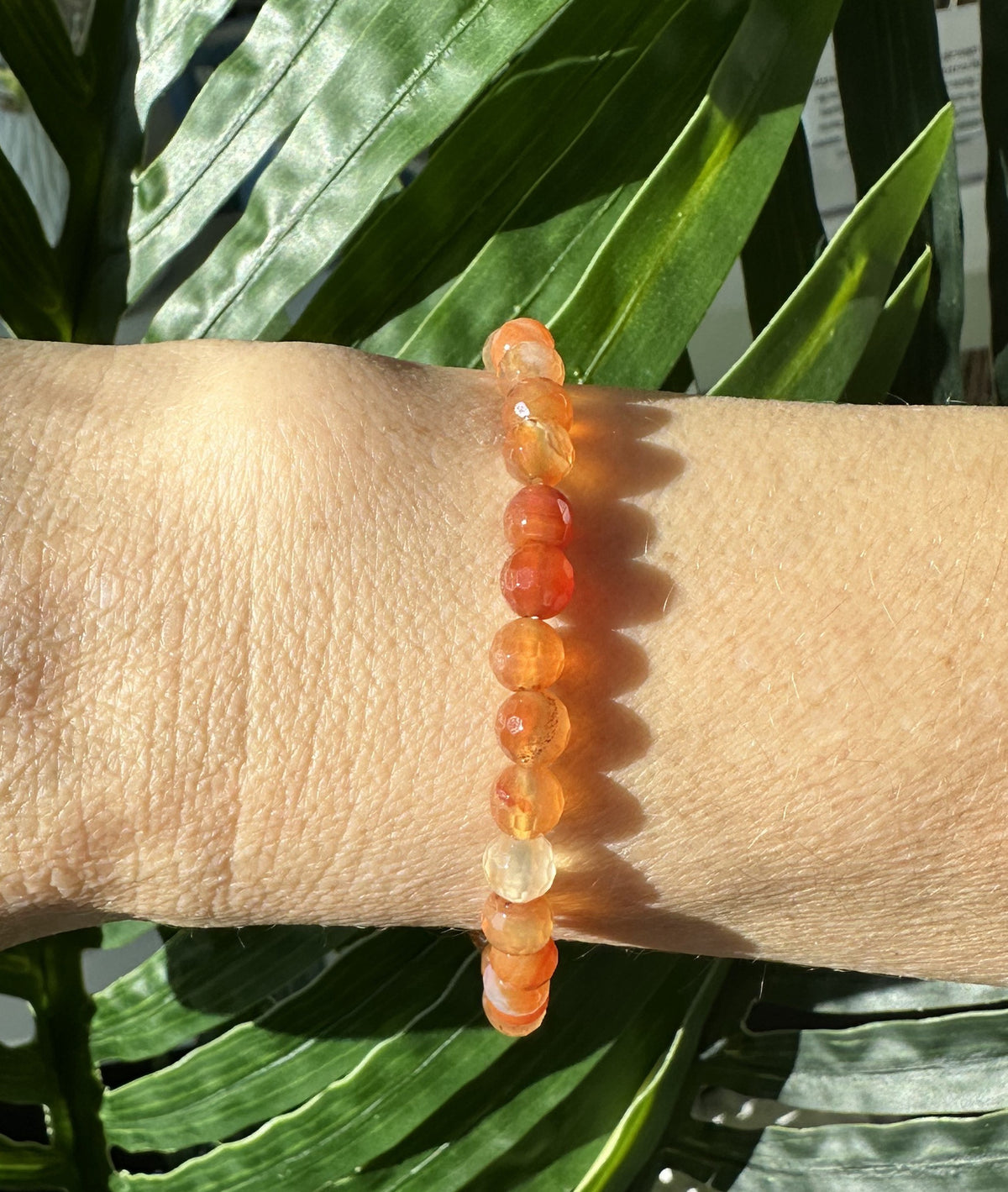 Karneol armbånd facetslebet 6 mm 1