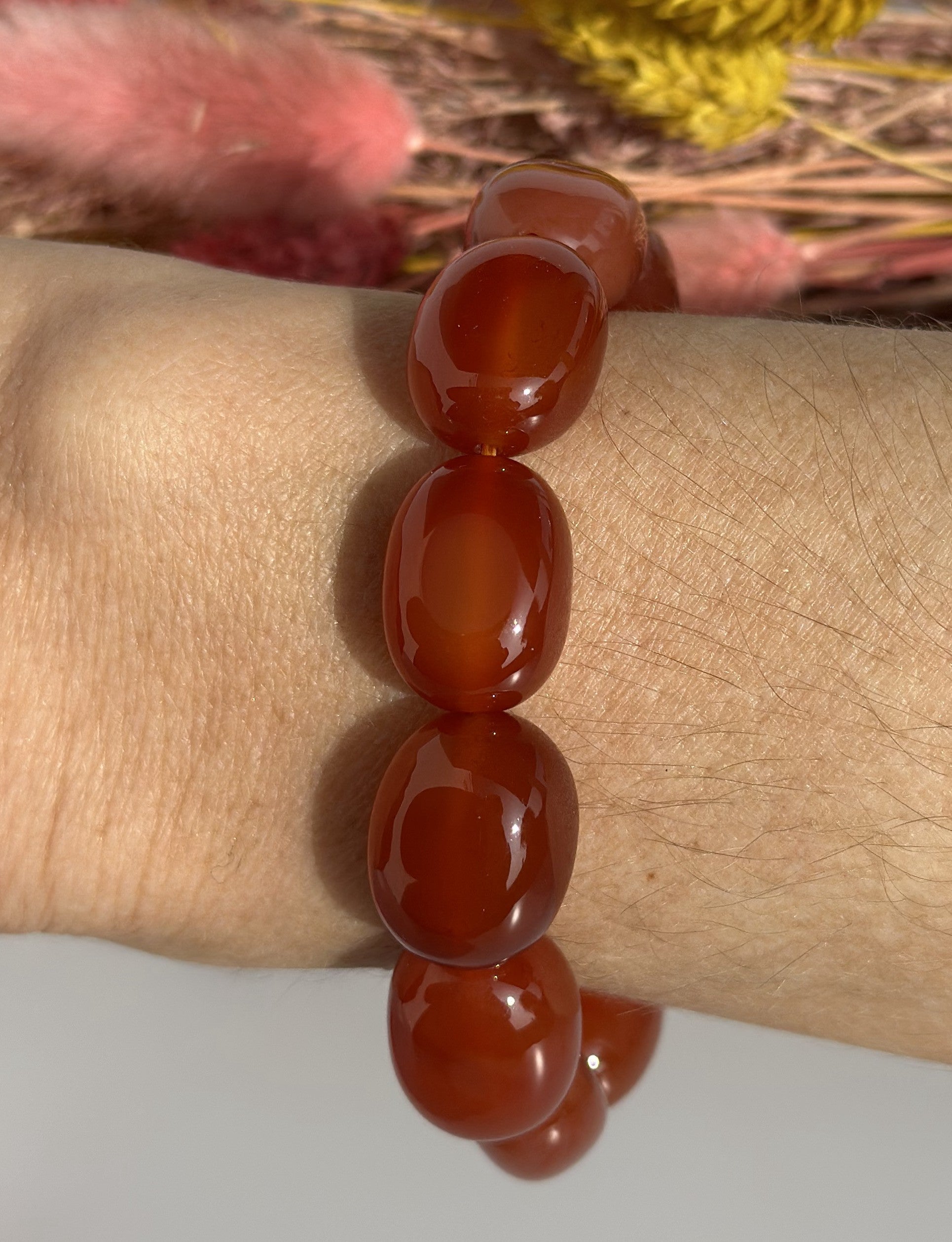 Karneol nugget armbånd 18 -22 mm 1