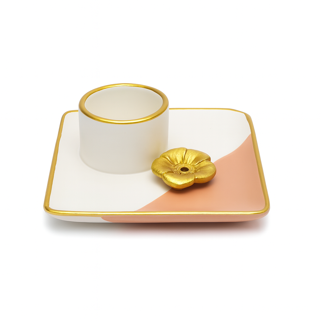 Keramik holder med blomst 3