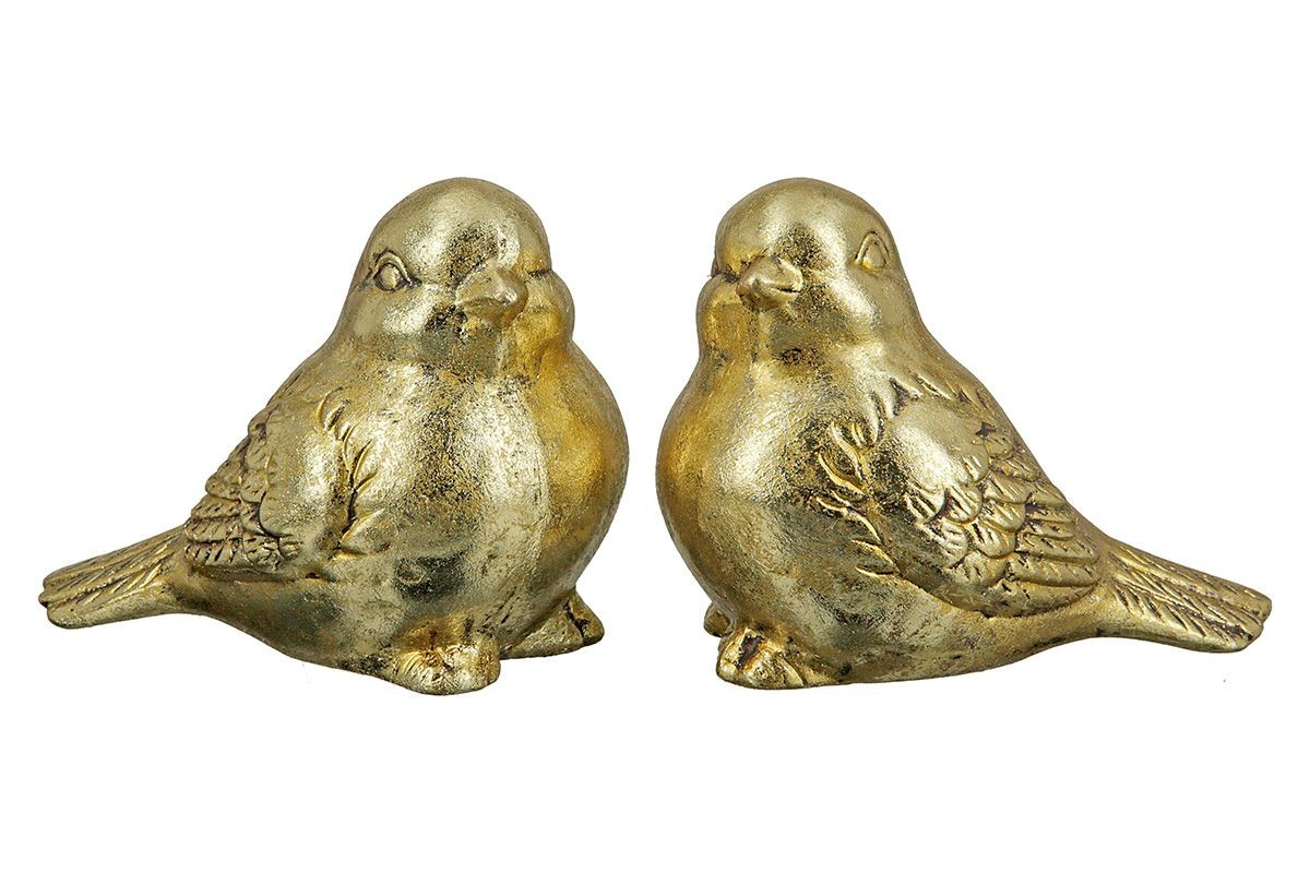 Keramisk guld fugl - Amira 6,5 cm 2