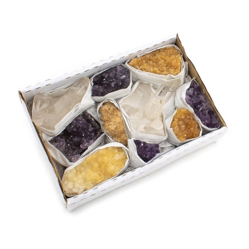 Klynge box - Ametyst - citrin - Bjergkrystal