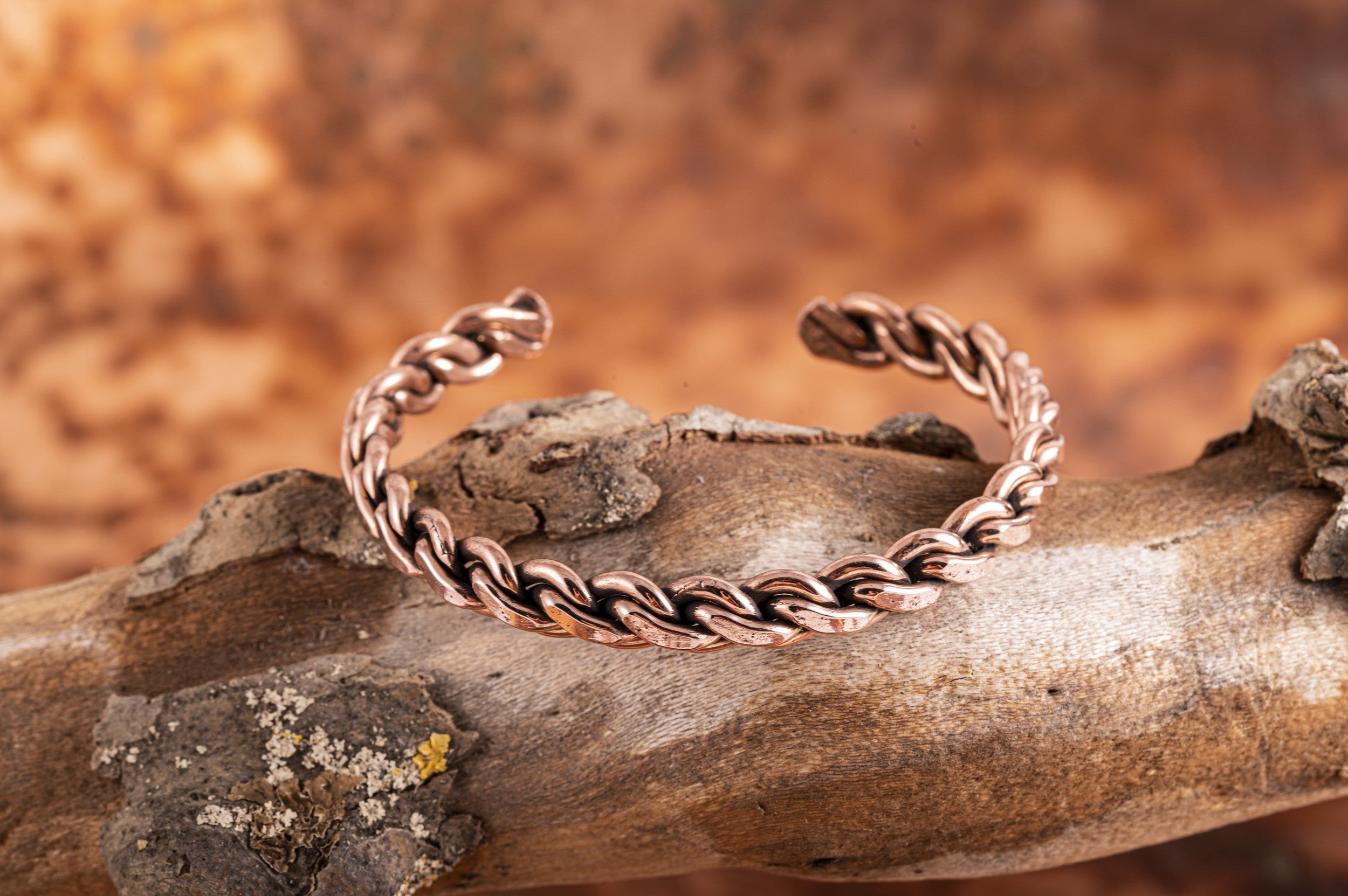 Kobber armbånd flettet 1