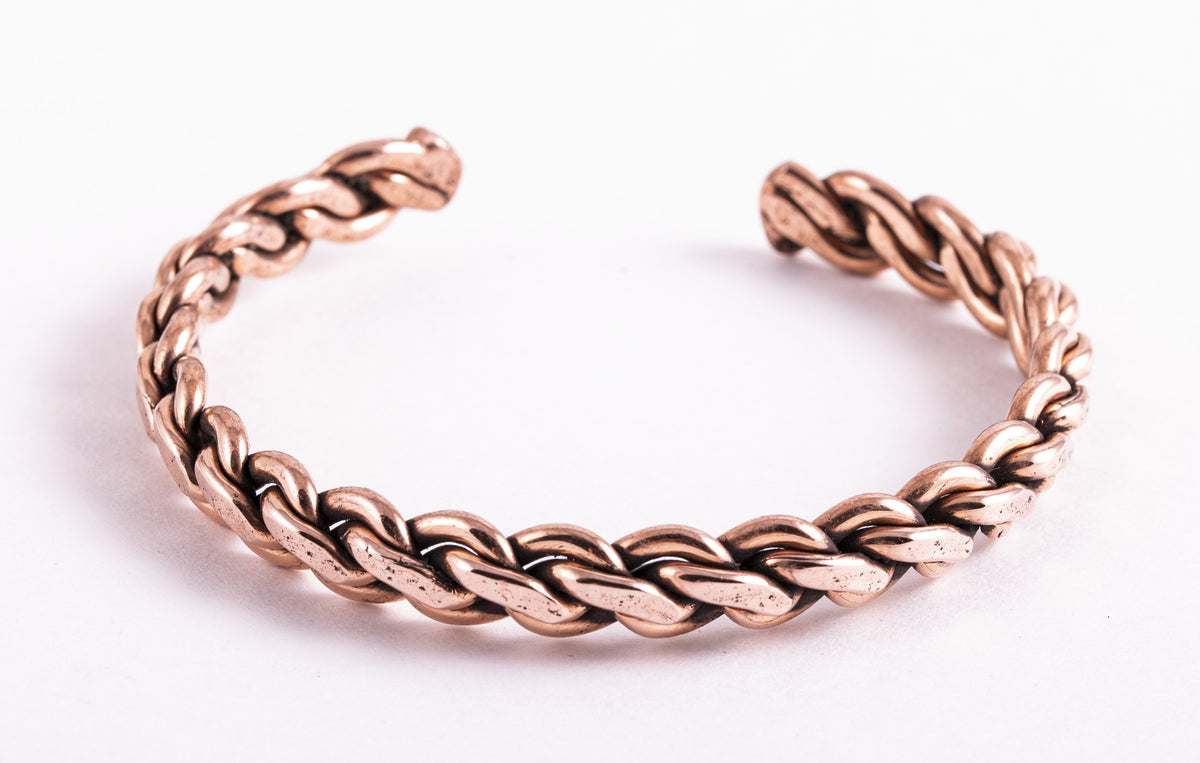 Kobber armbånd flettet 2
