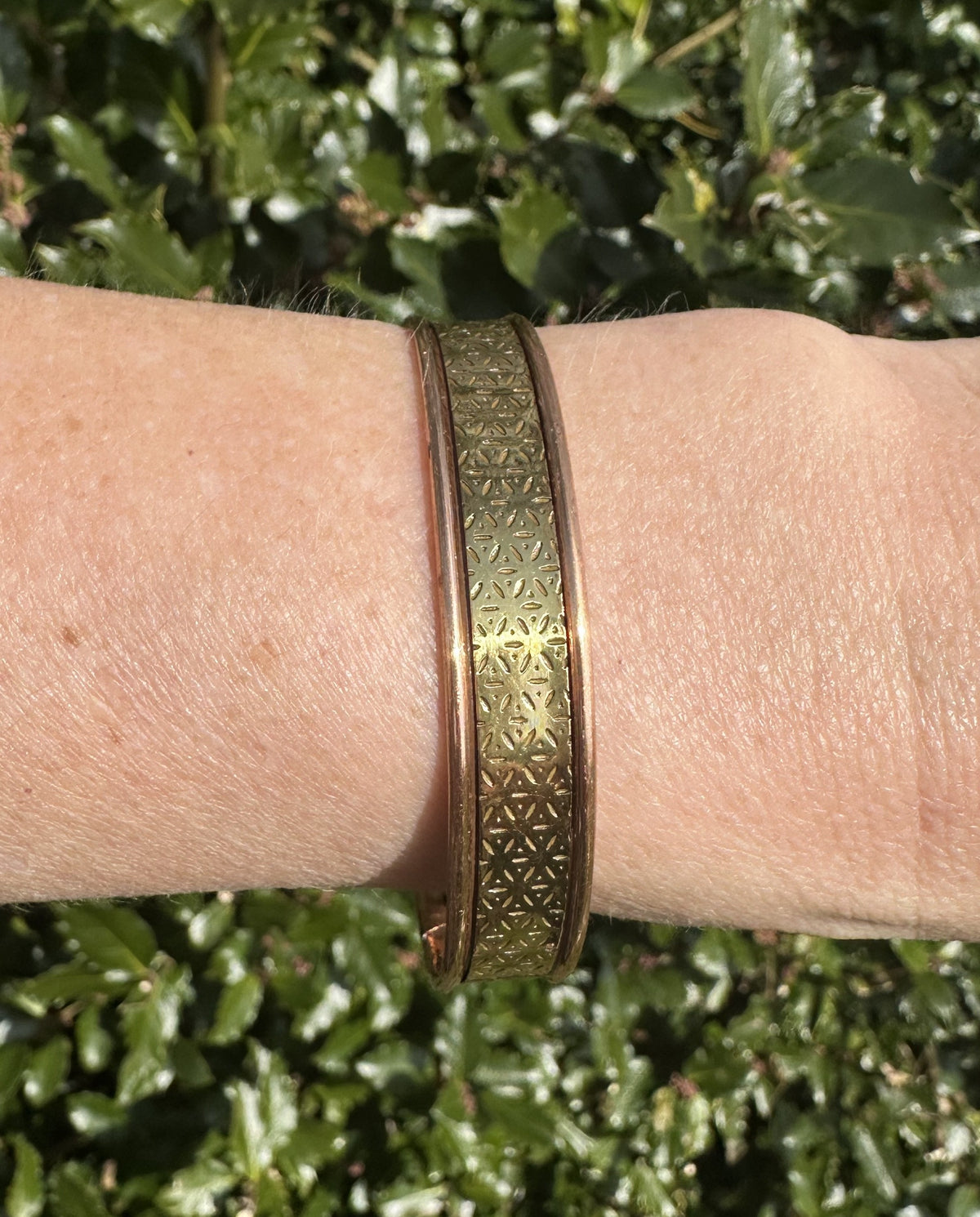 Kobber armbånd - livets blomst 1