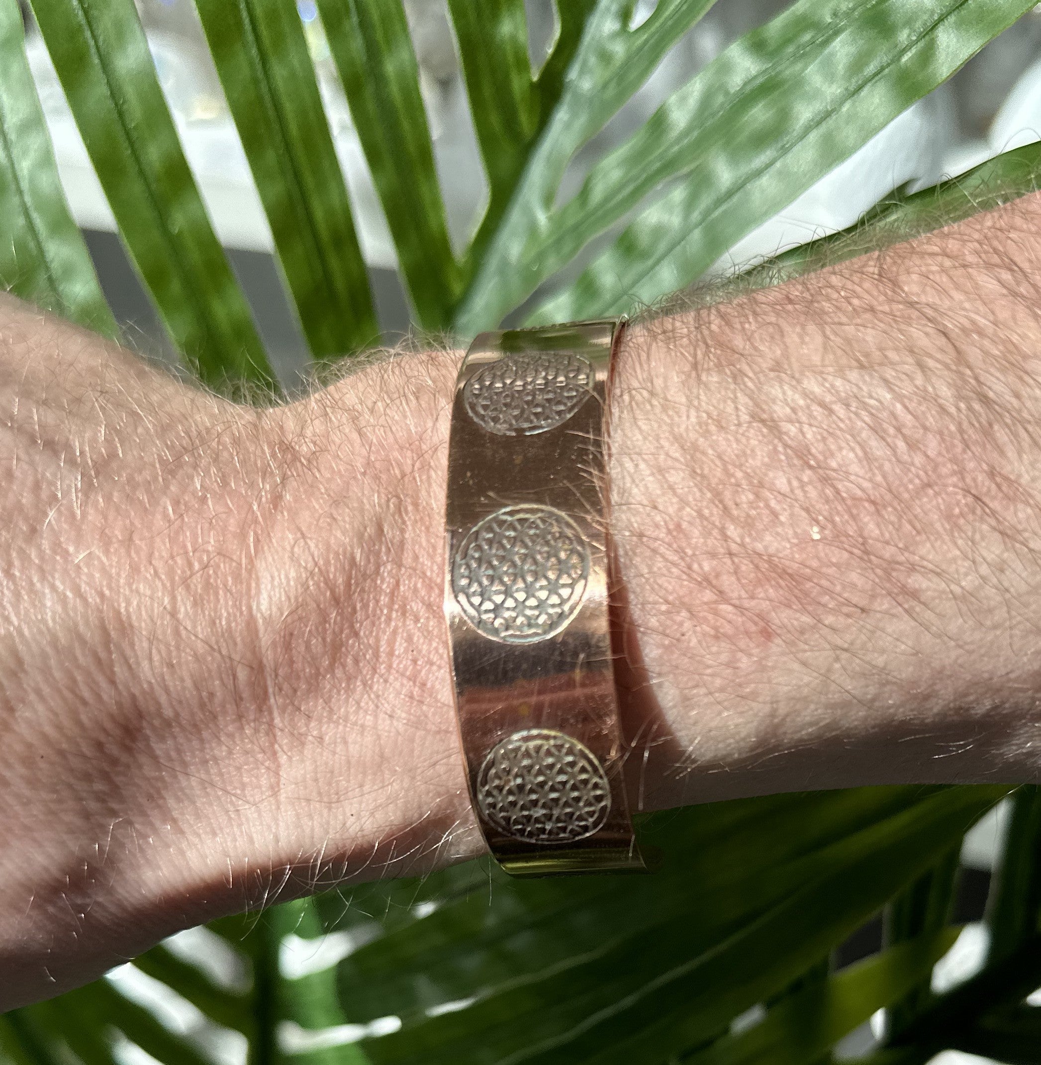 Kobber armbånd livets blomst 1