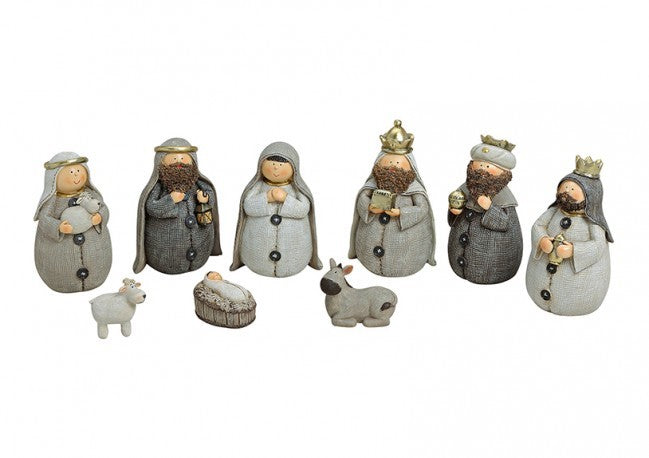 Krybbespil med 9 buttede figurer