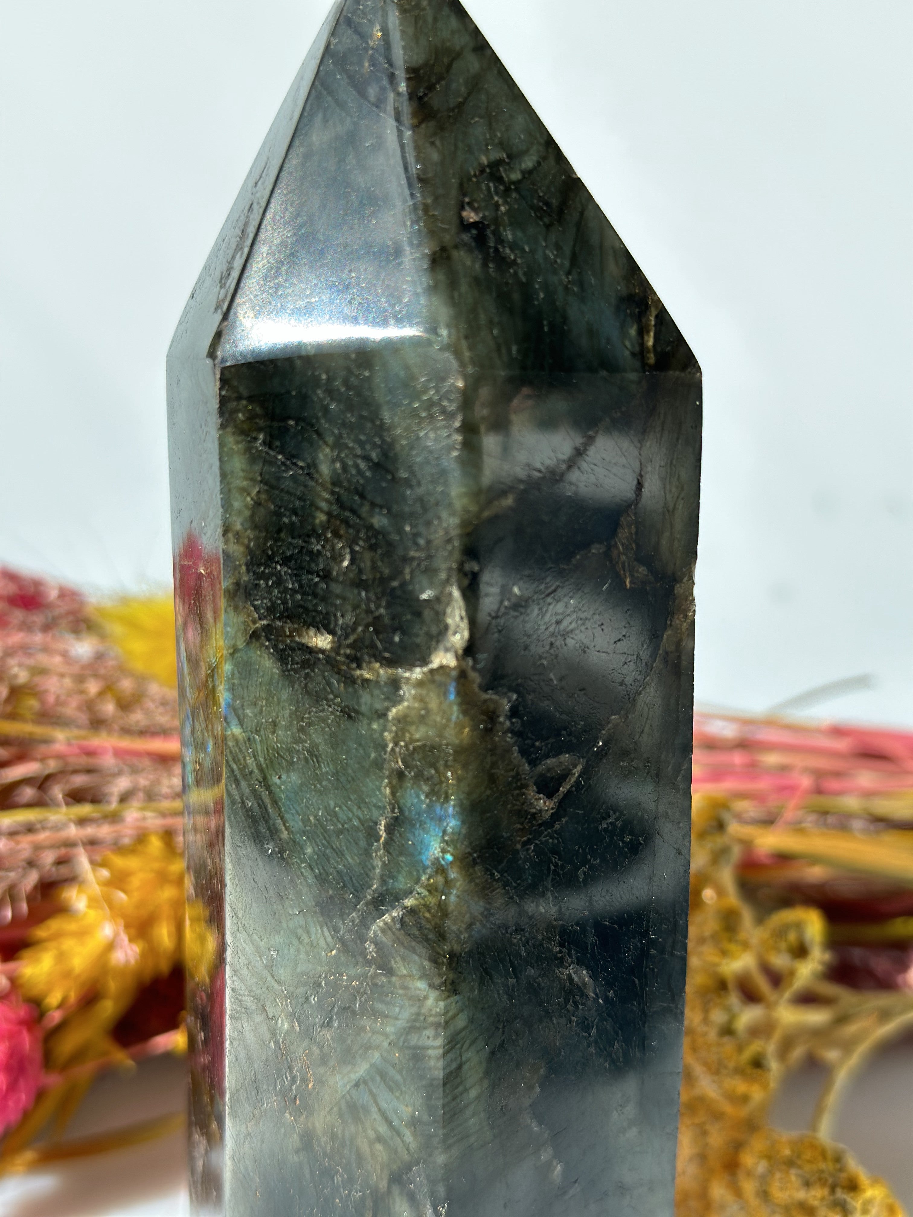 Labradorit tårn 15,5 cm 3