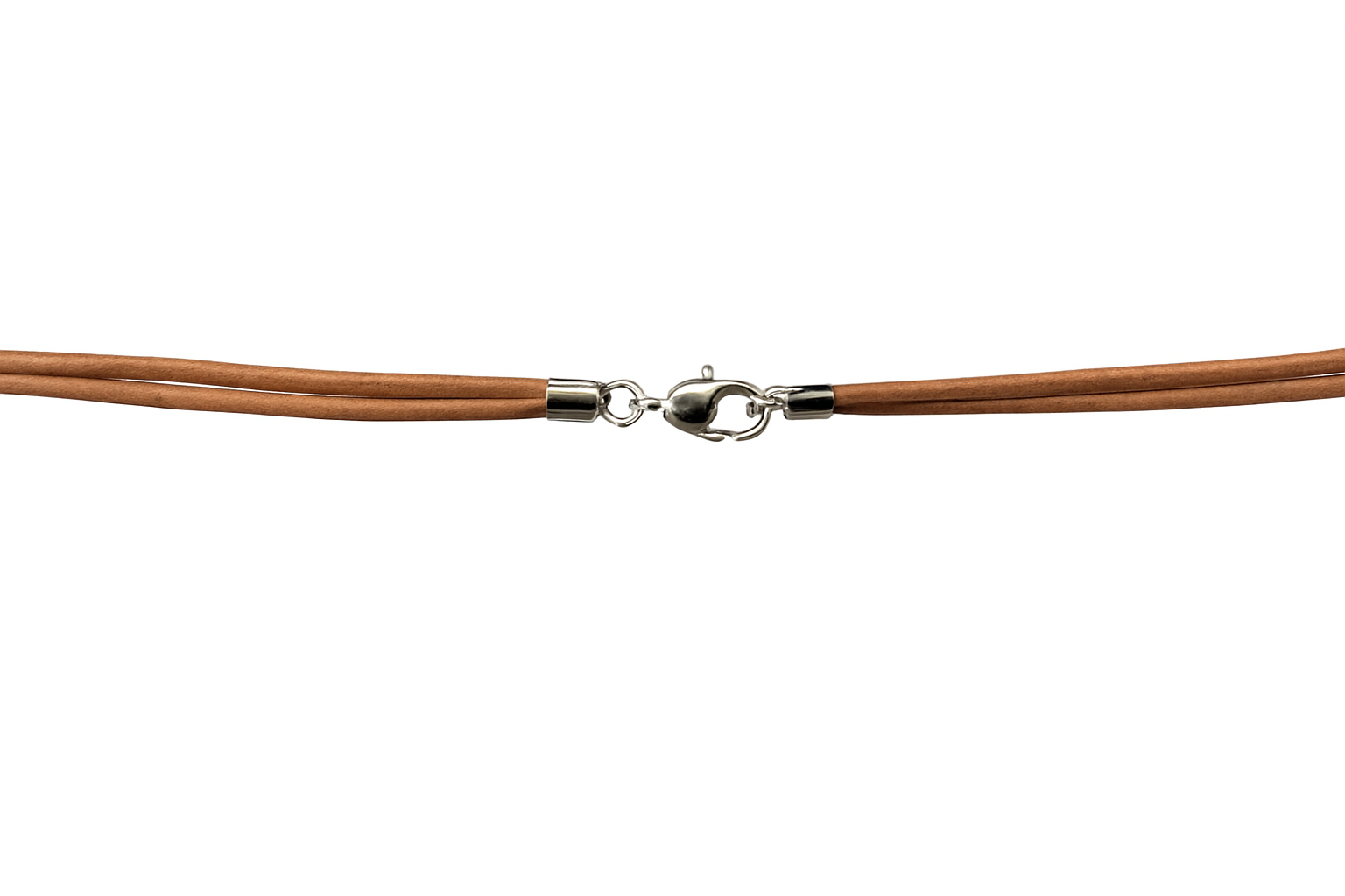 Læderkæde lysebrun - 45 cm