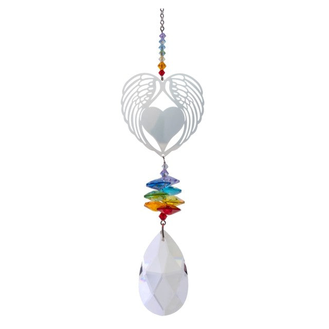 Large Swarovski Krystal Regnbue Vinger med hjerte