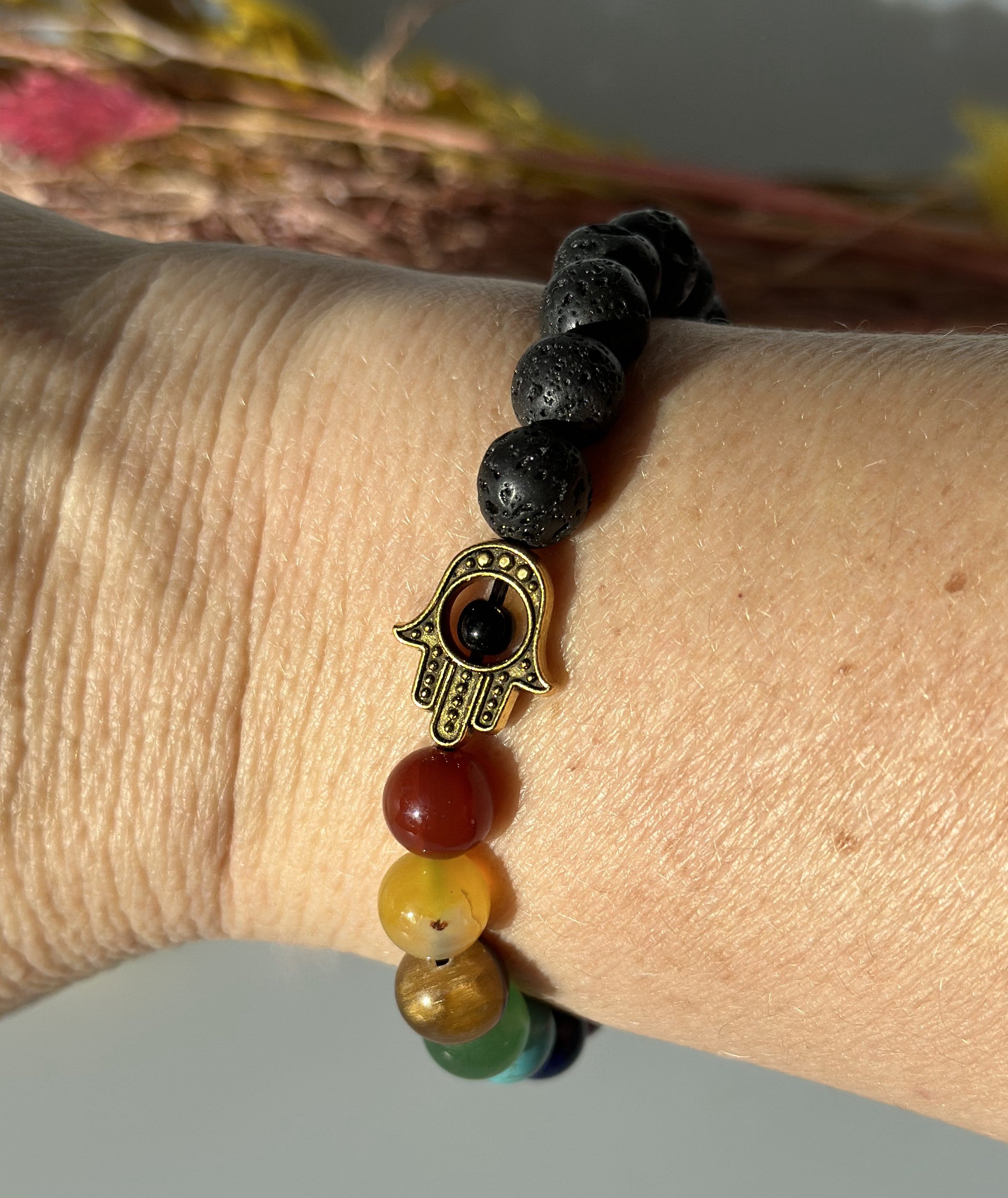 Lavasten chakra armbånd 1