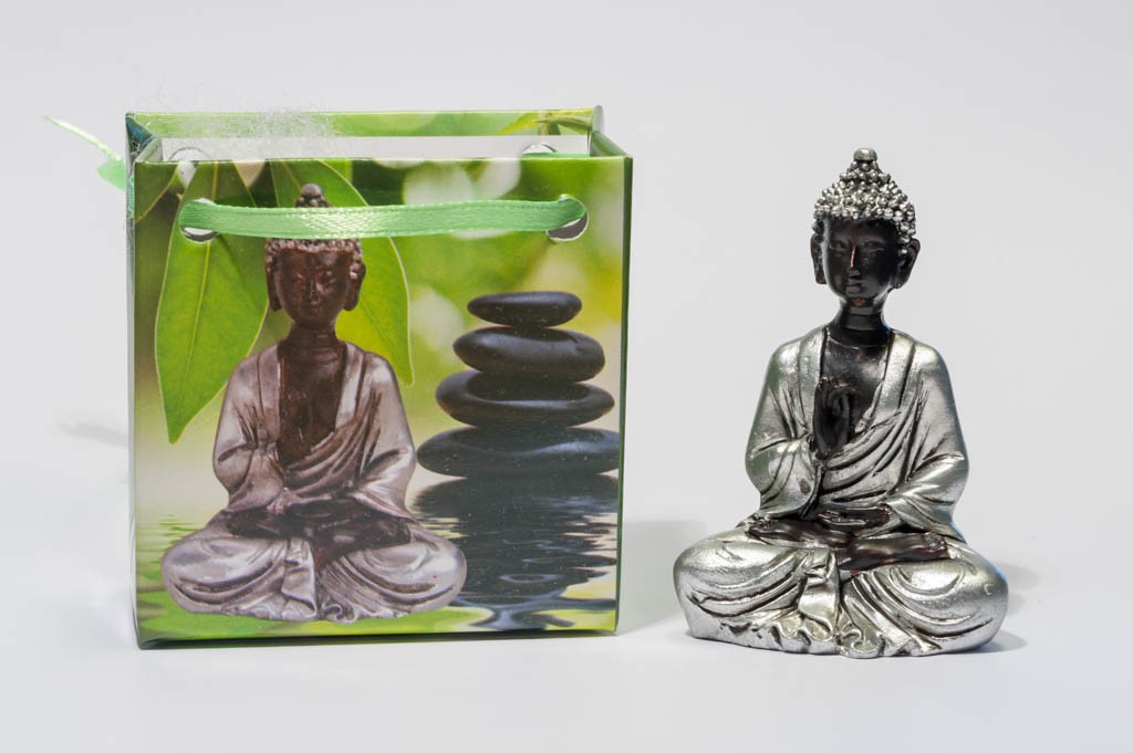 Lille Buddha figur i flot gavepose - variant E