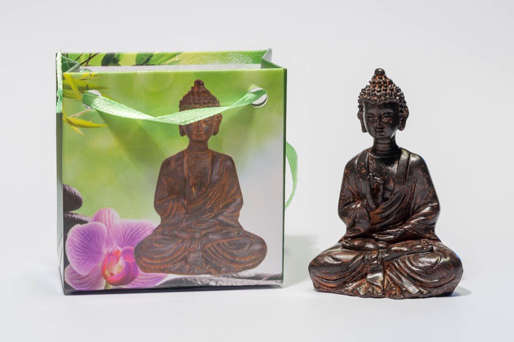 Lille Buddha figur i flot gavepose - variant F