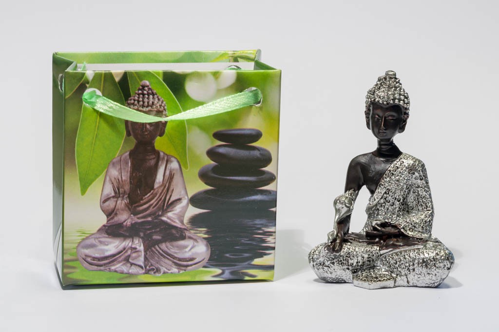 Lille Buddha figur i flot gavepose - variant L