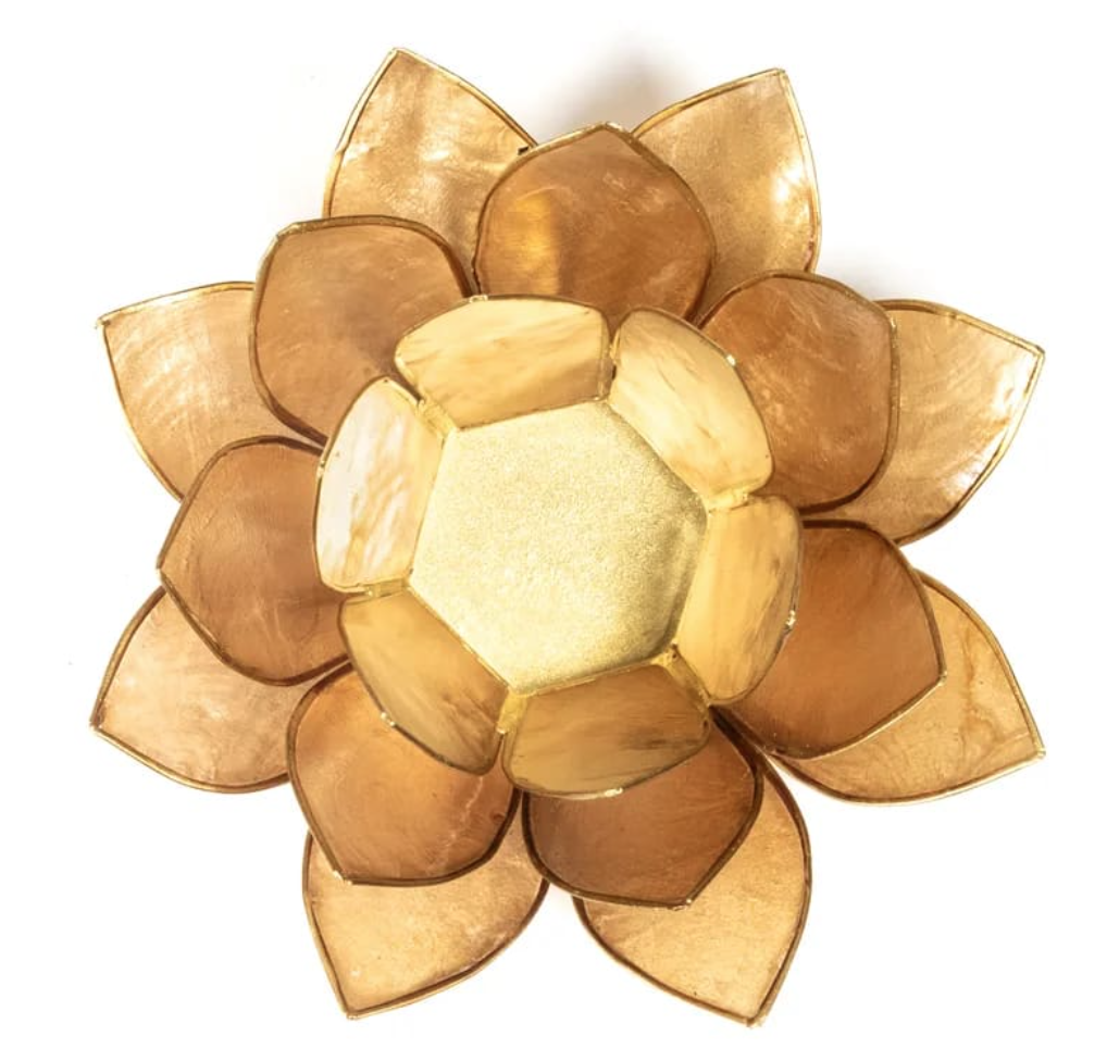 Lotus lysestage - Beige m guld 2