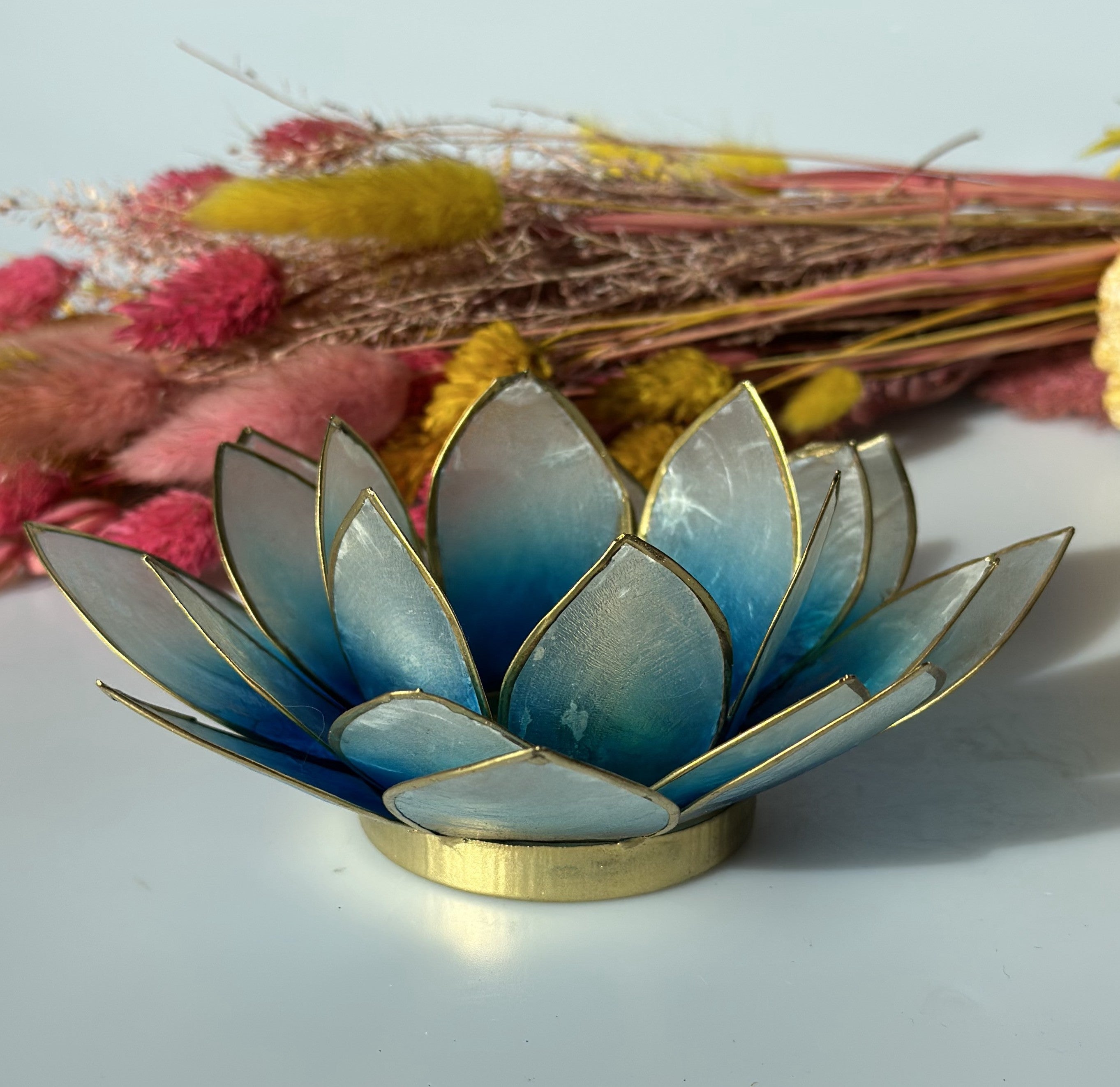 Lotus lysestage blå / Guld 3