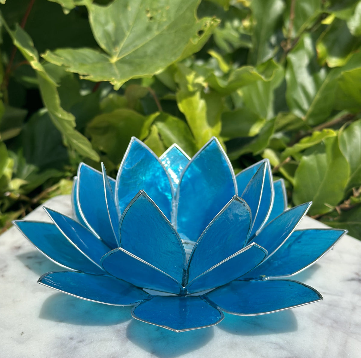 Lotus lysestage Blå / Sølv 13,5 cm 3