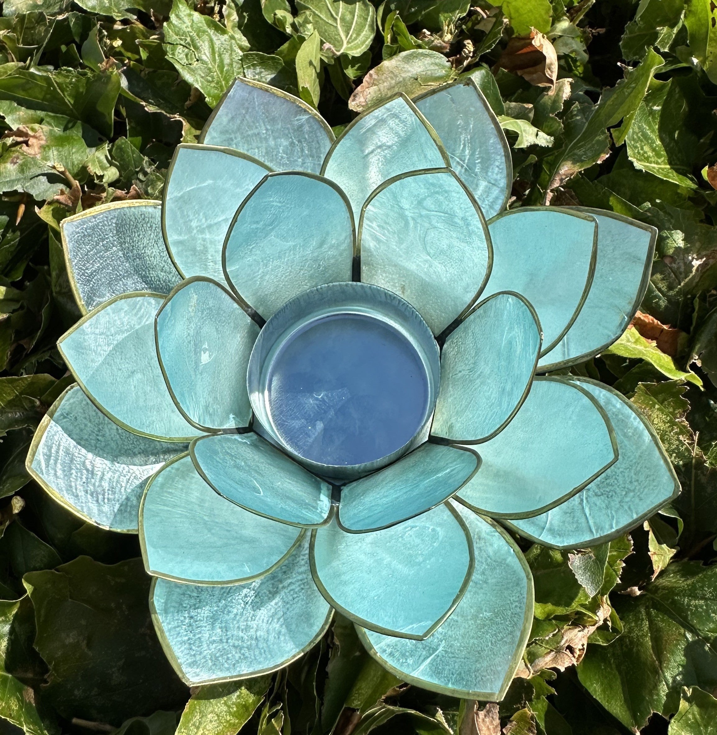 Lotus lysestage klar blå / Guld 2