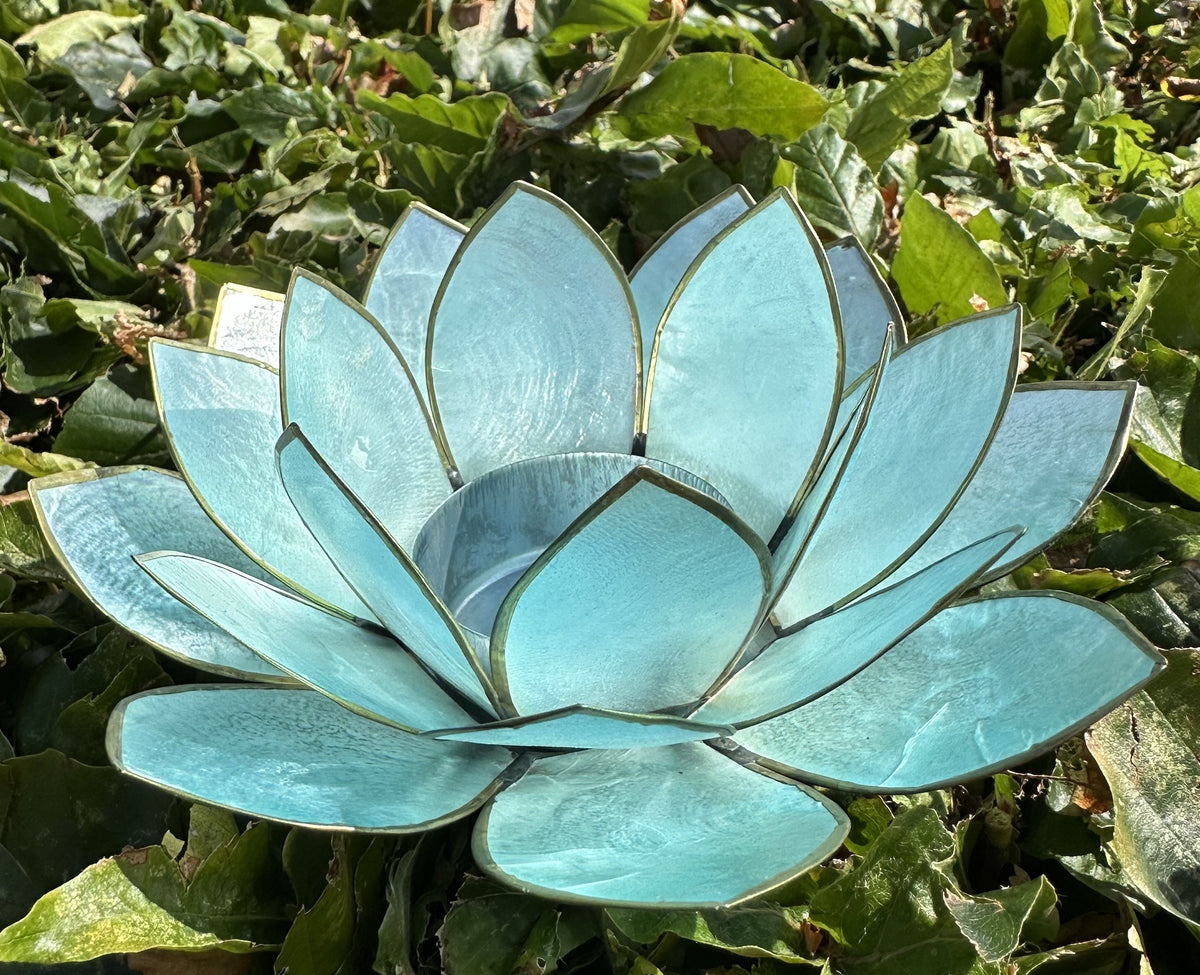 Lotus lysestage klar blå / Guld 3