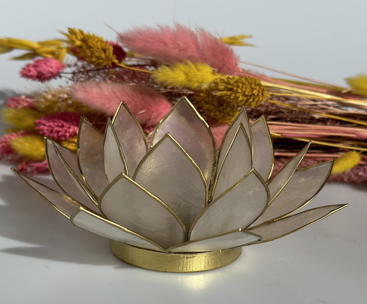 Lotus lysestage hvid guld 2