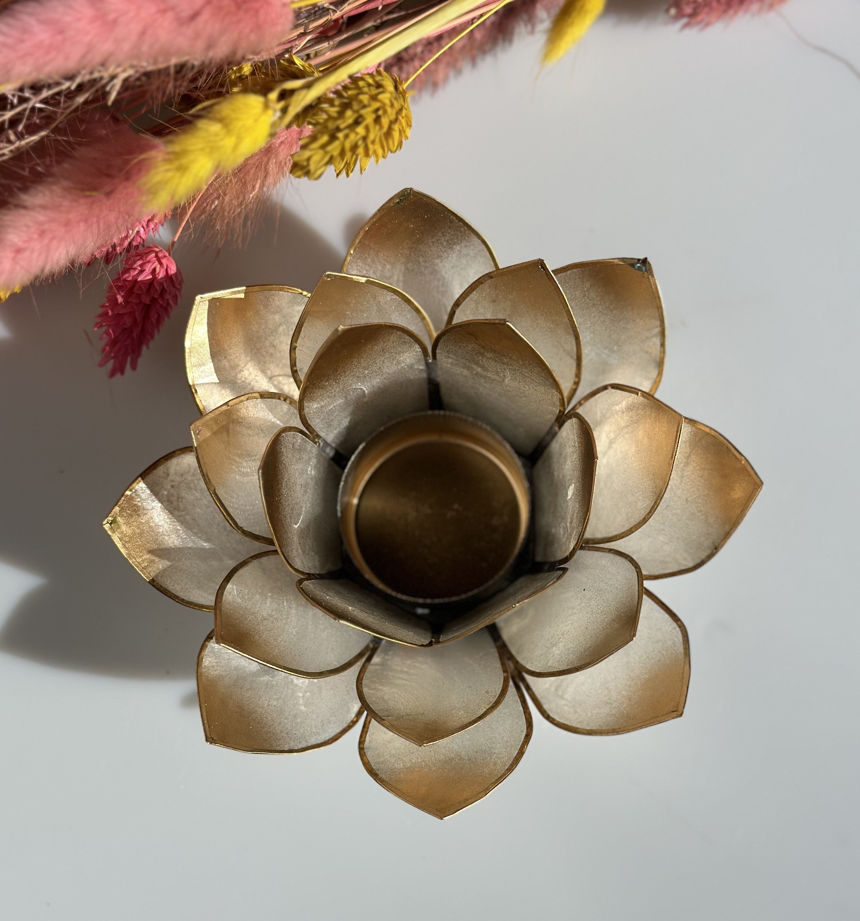 Lotus lysestage natur og guld 3