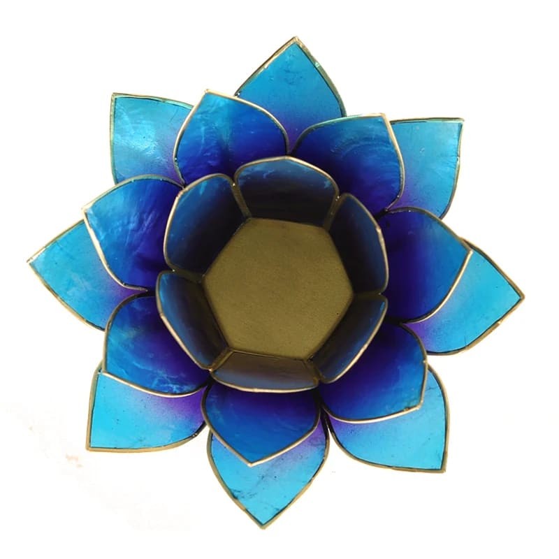 Lotus lysestage violet - blå / guld 13,5 cm 4