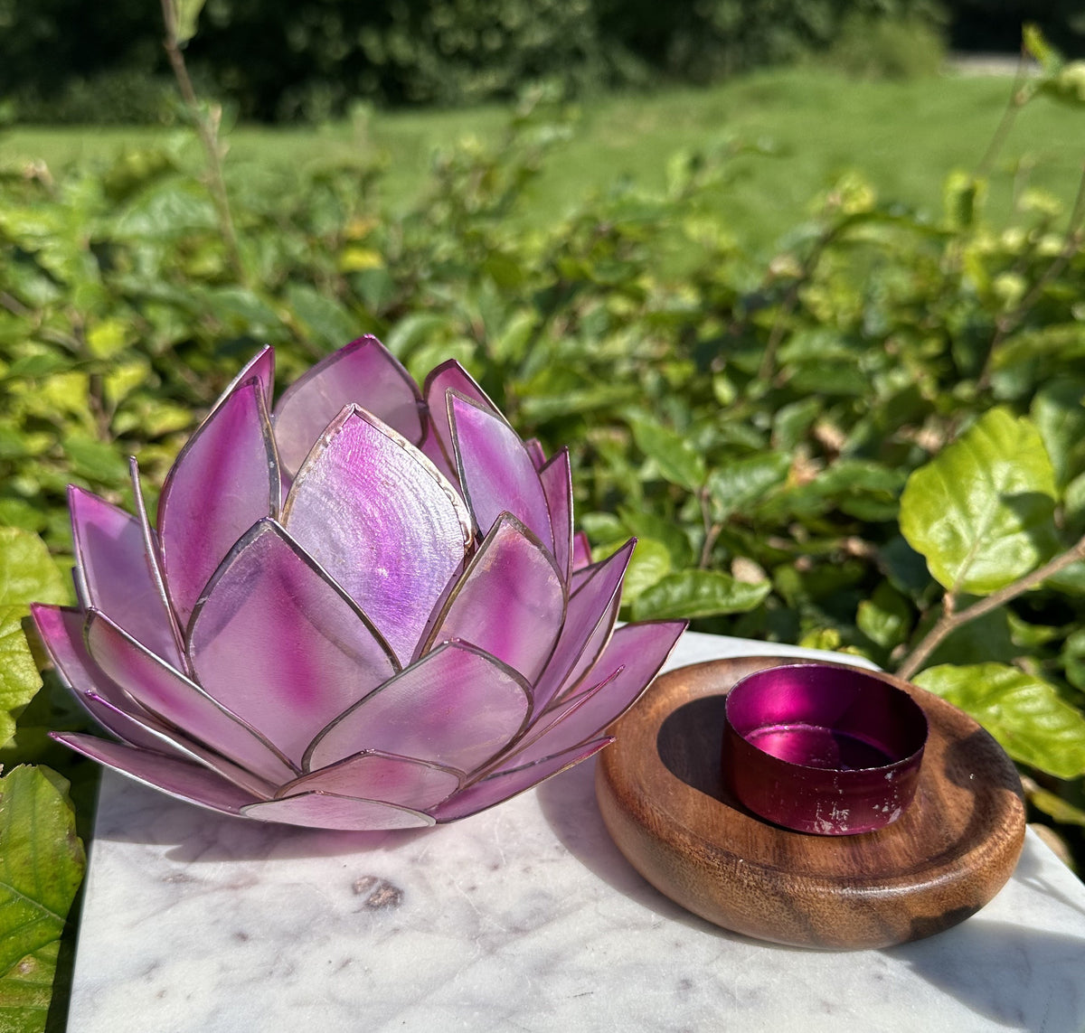 Lotus Stage med træ fod - Lyserød/Lilla 2