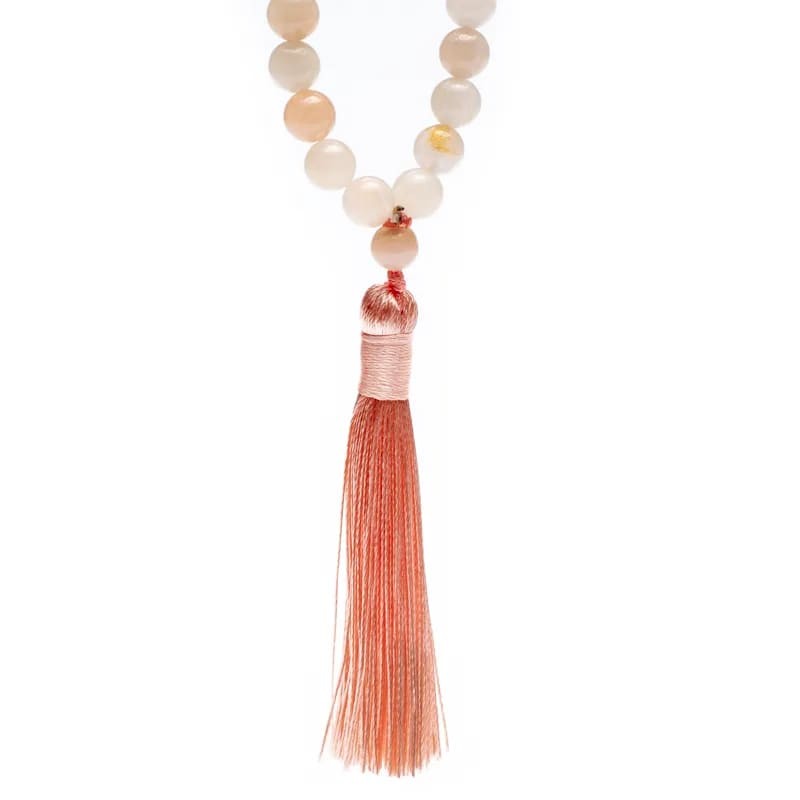 Mala halskæde Pink jade 2