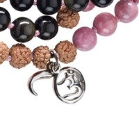 Mala kæde med Mookaite, obsidian og rhodonit (healing). 3