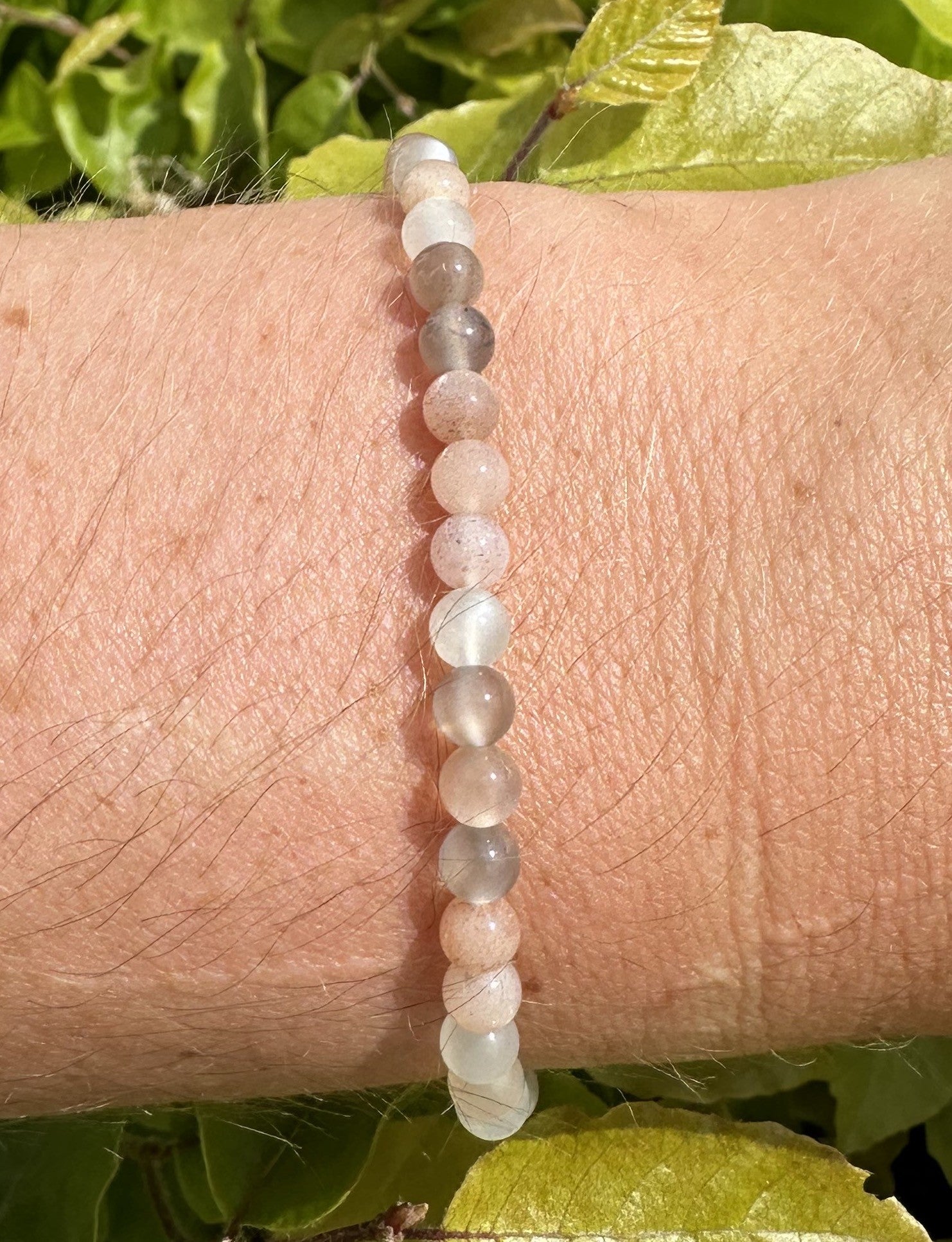 Månesten armbånd - 4 mm 2