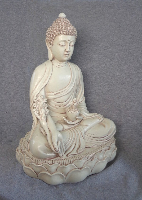 Medicin Buddha antik hvid 29 cm