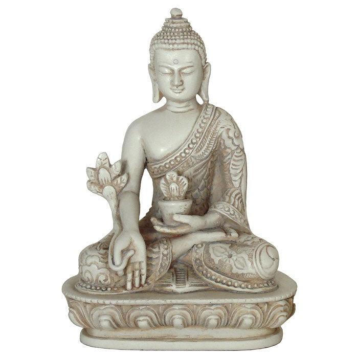Medicin Buddha hvid sten finish