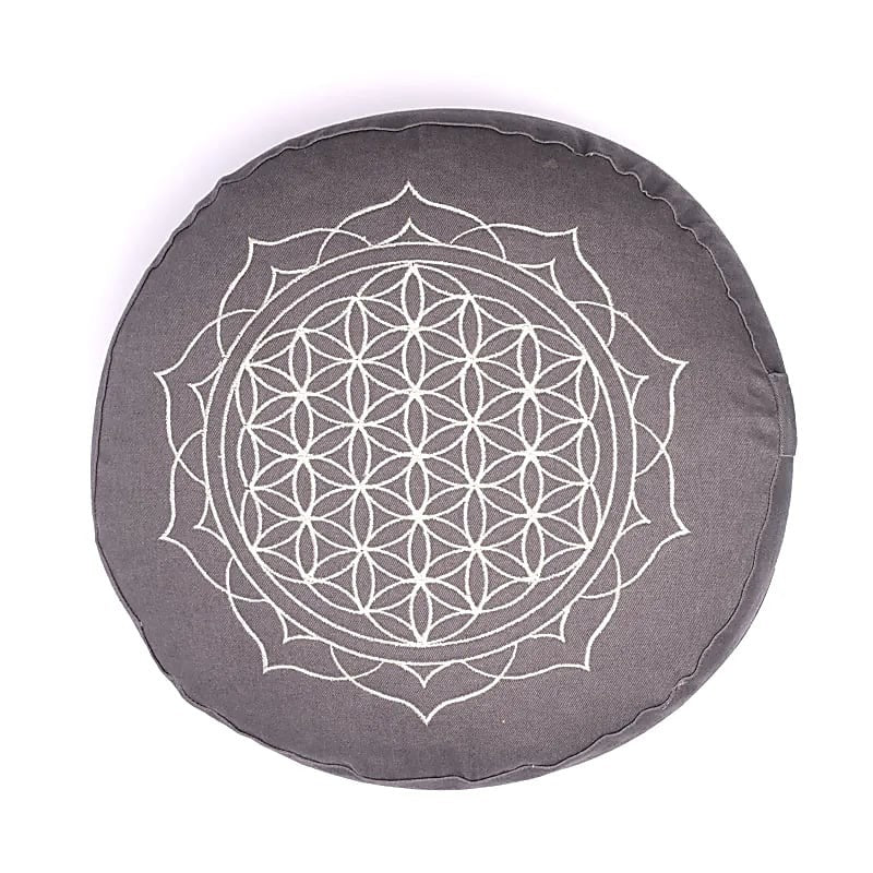 Meditationspude livets blomst, grå 3