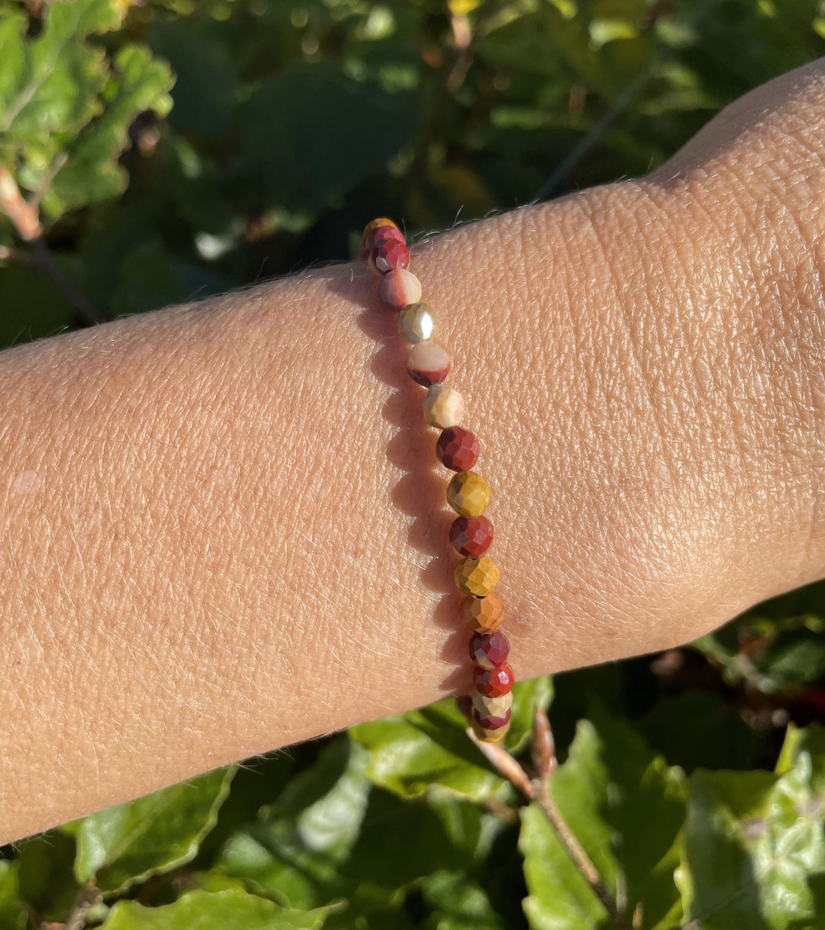 Mookait armbånd Facet slebet 4mm 1