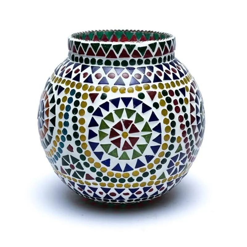 Mosaik lysestage - vase multicolour 1